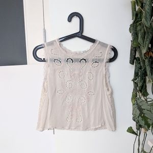 Slightly sheer lace/crochet tank